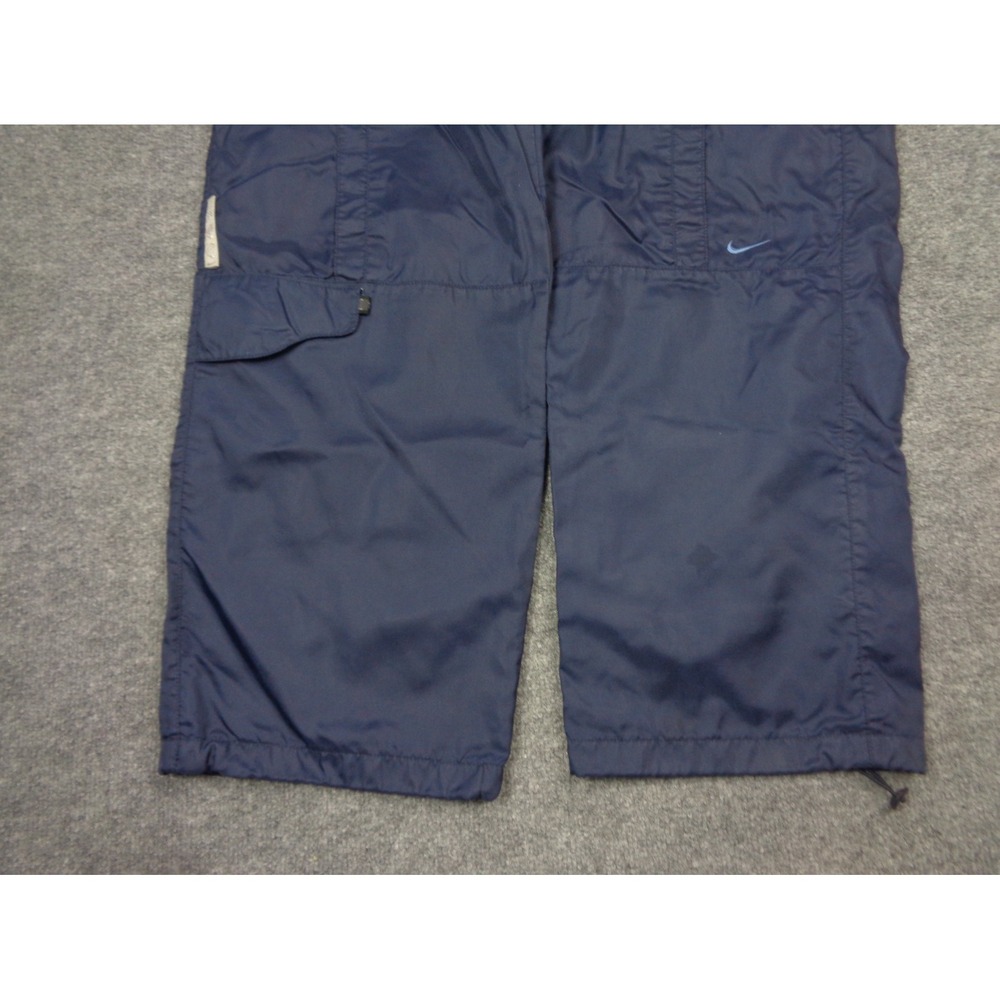 Vtg Nike Track Windbreaker Pants Mens L Blue Cargo Baggy Wide Leg Zip Lined Y2K - Picture 8 of 16